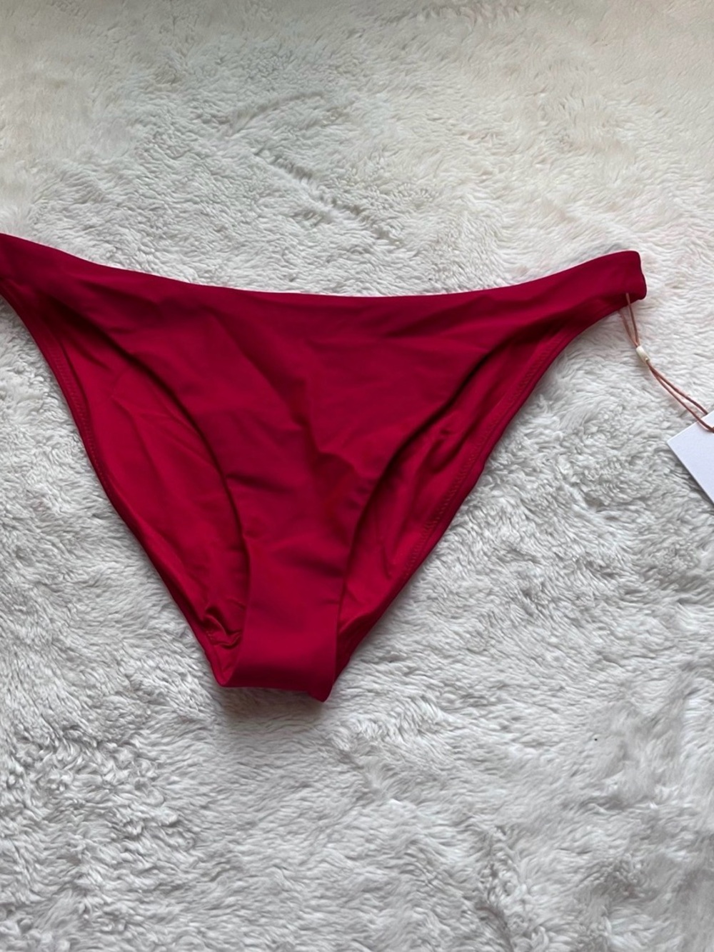 Quince Italian Low-Rise Bikini Bottom Red Size Small NEW